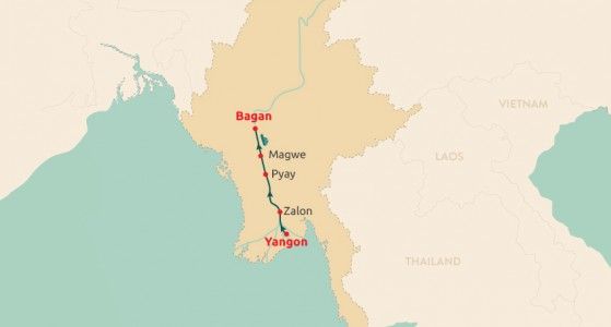 Myanmar Cruise Bagan to Yangon